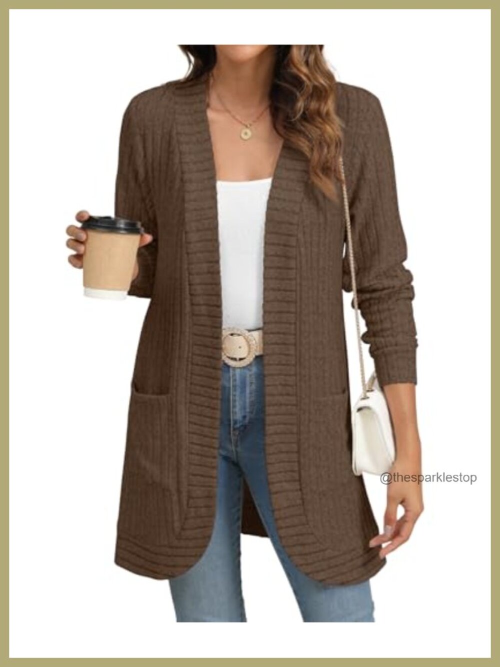 Open Front Cardigan Sweater Women Long Sleeve with Pockets Lightweight